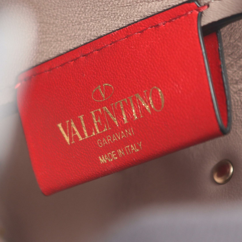 Valentino Garavani 鉚釘肩斜背包 白色皮革 BK 二手-3