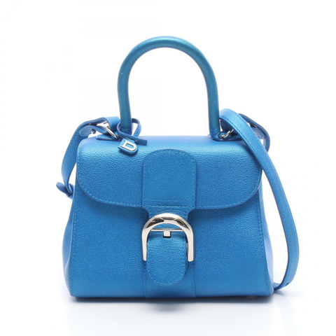Delvaux Brillant PM 單肩斜背包 AA0569AAM099ZDO 皮革 藍色 二手