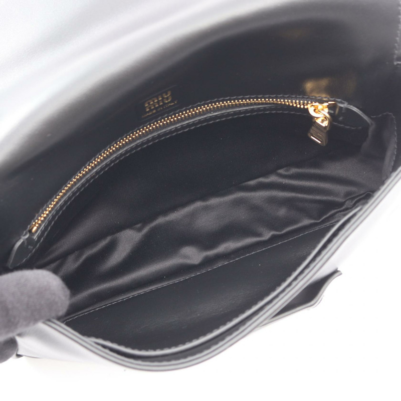 Miu Miu CRM 精製小牛皮 Penny 肩斜背包 5BD270 黑色 二手-2