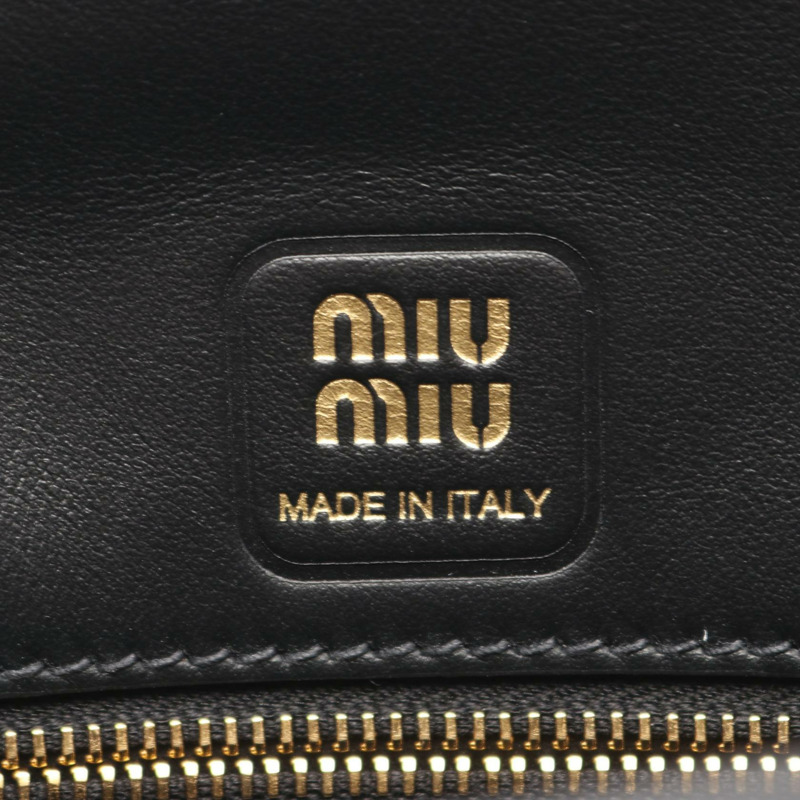 Miu Miu CRM 精製小牛皮 Penny 肩斜背包 5BD270 黑色 二手-3