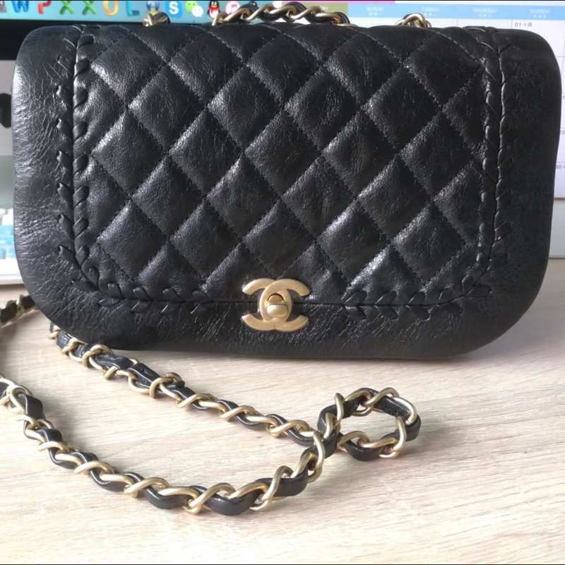 90% new Chanel Braided Saddle Flap Bag-0