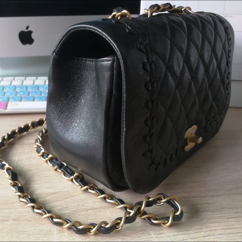 90% new Chanel Braided Saddle Flap Bag-1