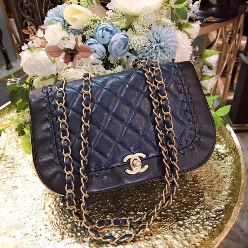 90% new Chanel Braided Saddle Flap Bag-2