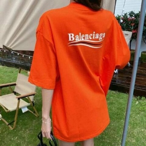💎Han's house精品服飾💎Balenciaga 巴黎世家 可樂 短 T 正常版 橘 男女共穿原價22200