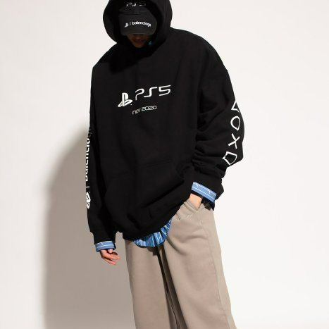 💎Han's house精品服飾💎balenciaga 巴黎世家 聯名 PS5 寬版 連帽 衛衣 帽T 現貨 XS原價32500-1