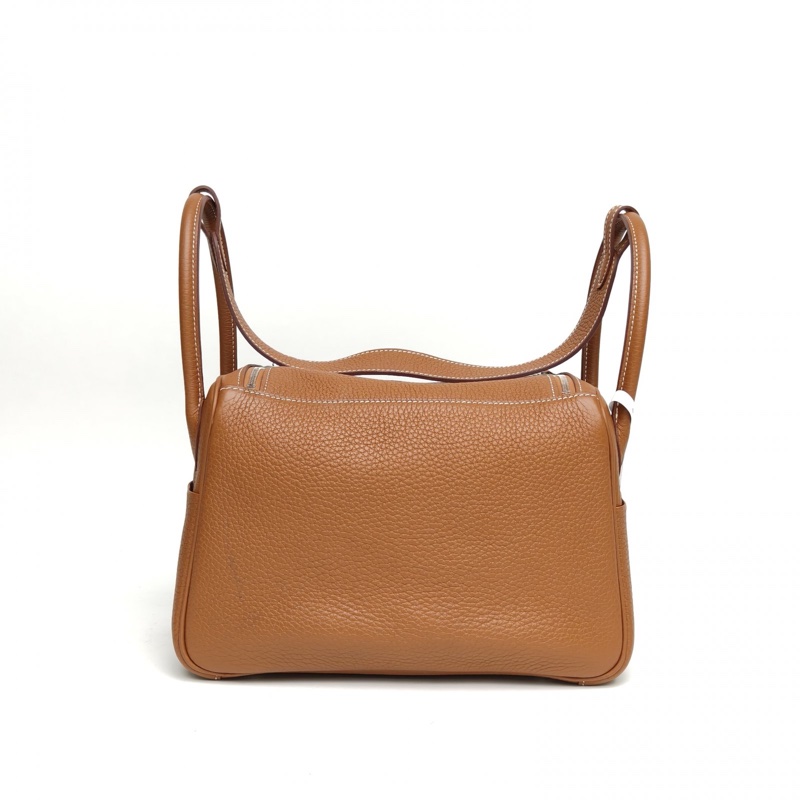 HERMES Lindy26金棕色TC皮B刻銀扣肩背包-2