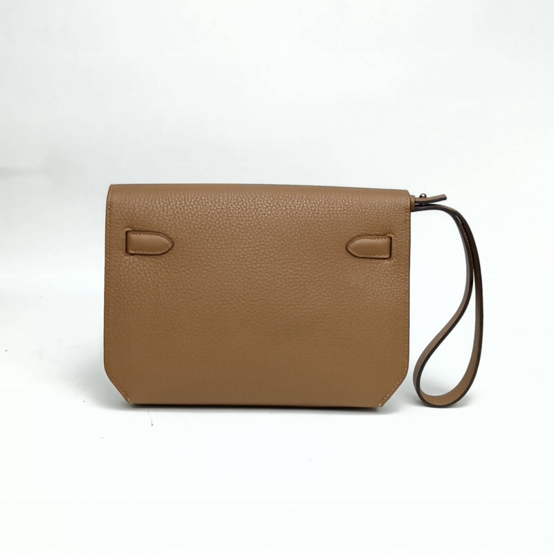 HERMES KellyDepeches25手包栗子色Togo皮W刻銀扣-2
