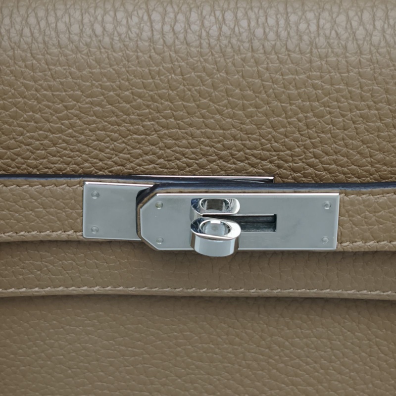 HERMES KellyDepeches25手包栗子色Togo皮W刻銀扣-4