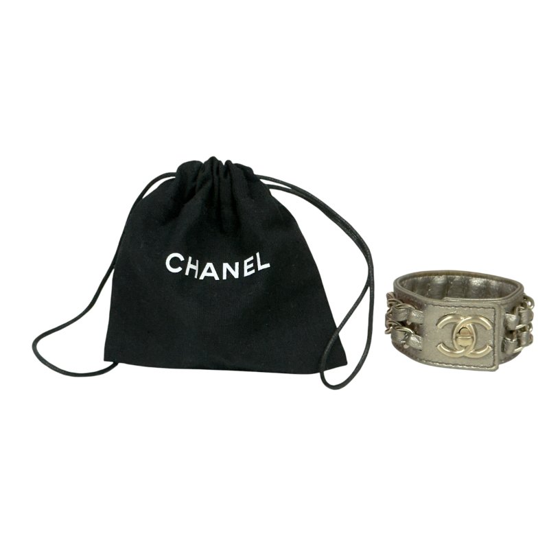 CHANEL CC 皮穿鏈 手環-1