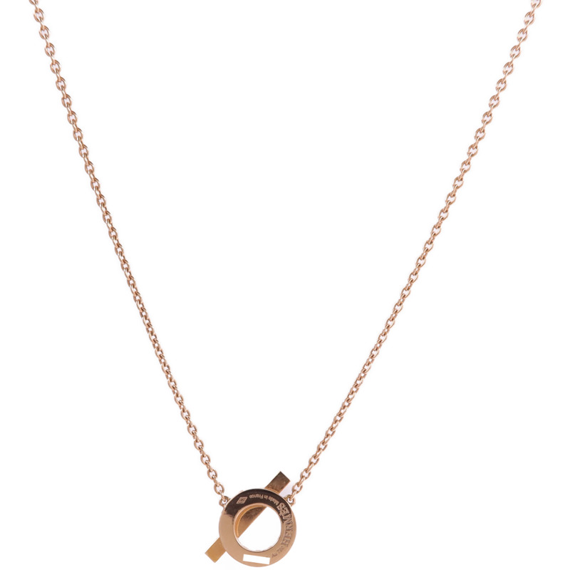 HERMES 18K玫瑰金Finesse Pendant鑽石項鍊-1