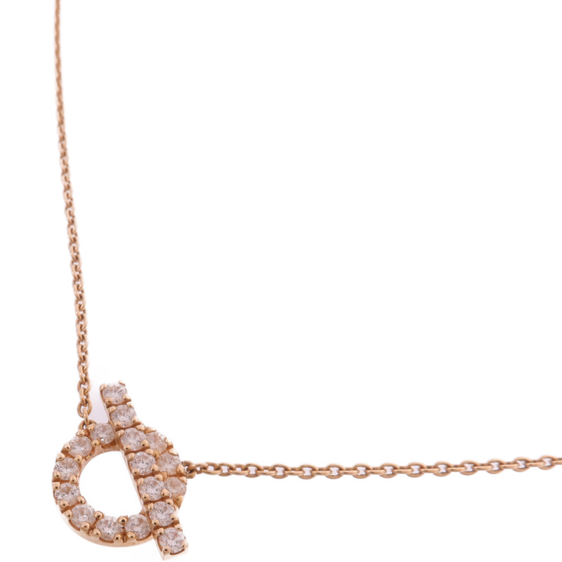 HERMES 18K玫瑰金Finesse Pendant鑽石項鍊-2