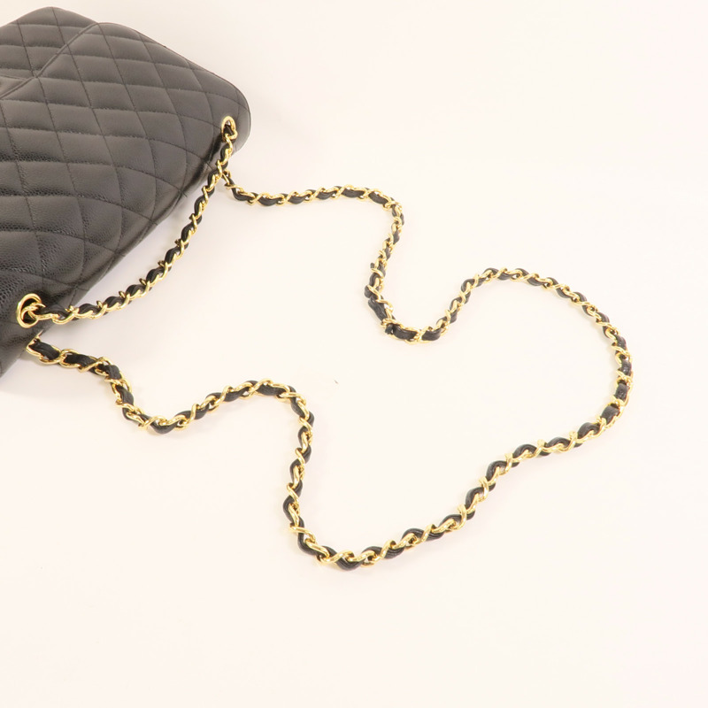 CHANEL 牛皮皮革Large Classic鏈帶肩背袋-5