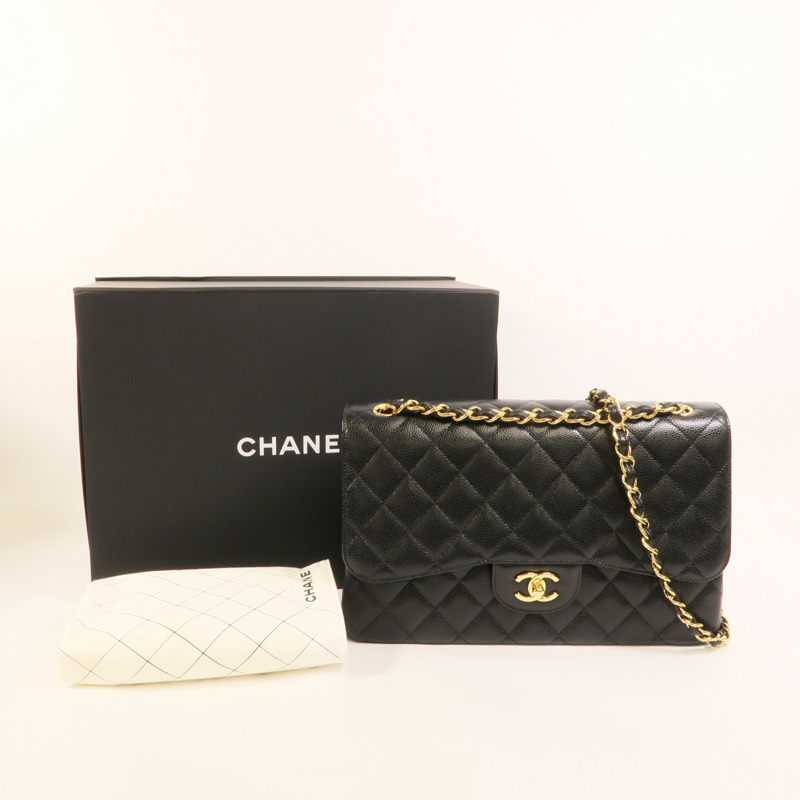CHANEL 牛皮皮革Large Classic鏈帶肩背袋-9