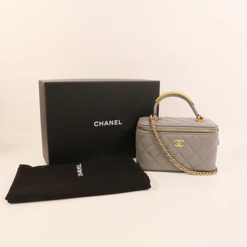 CHANEL 羊皮皮革Top Handle Vanity Case手挽肩背兩用袋-11