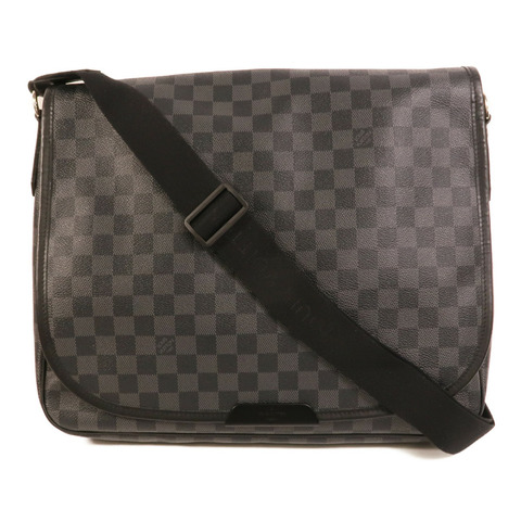 LOUIS VUITTON Damier Graghite Daniel MM銀扣肩背袋