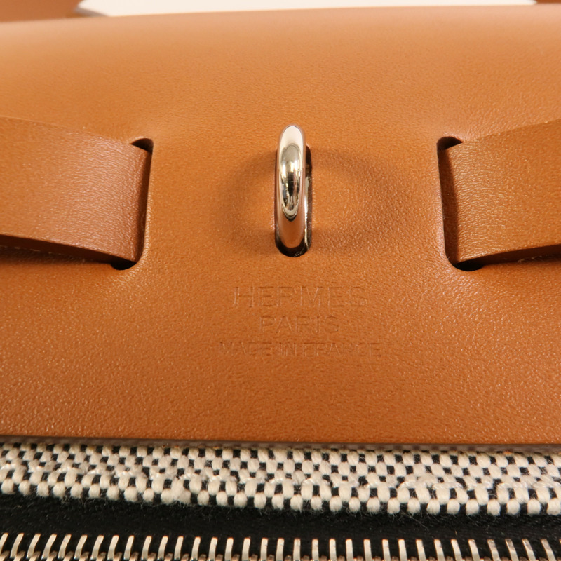 HERMES 塗層帆布Herbag PM手挽肩背兩用袋Black-9