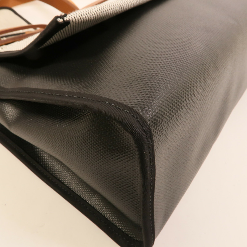 HERMES 塗層帆布Herbag PM手挽肩背兩用袋Black-14