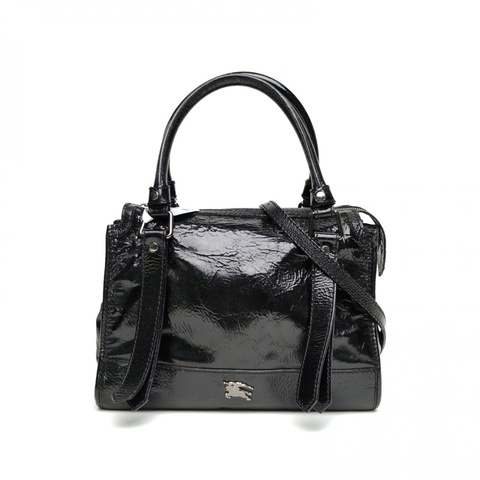 Burberry 黑色油蠟皮手提包