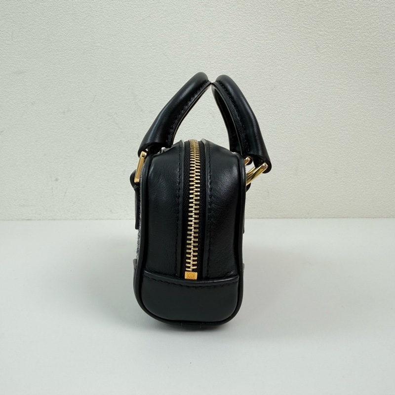 99新🆕羅意威/LOEWE Amazona 藍色帆布老花絎縫斜挎包手提包 金扣 💛正品-3