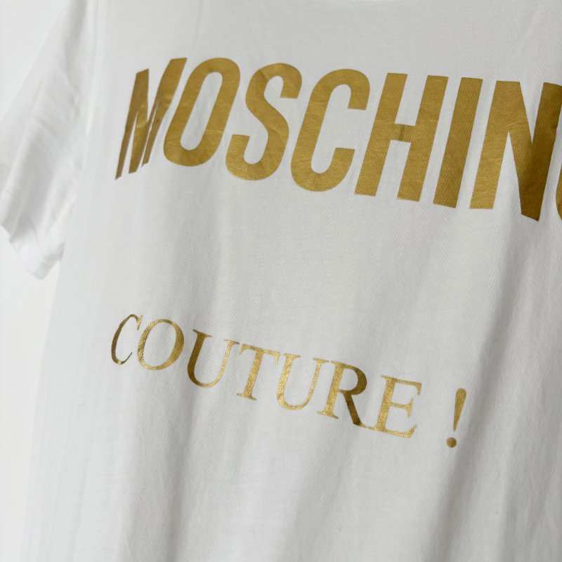 ::Moschino:: Gold Logo Print T-Shirt Couture 金字Logo 短袖T恤 白色-2