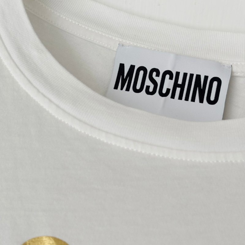 ::Moschino:: Gold Logo Print T-Shirt Couture 金字Logo 短袖T恤 白色-4