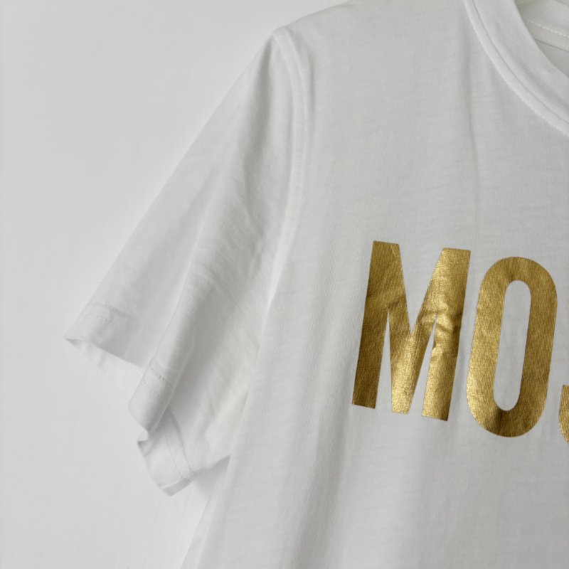 ::Moschino:: Gold Logo Print T-Shirt Couture 金字Logo 短袖T恤 白色-6