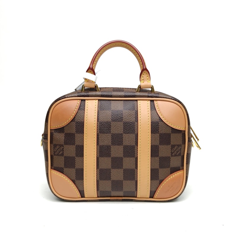 LOUIS VUITTON VALISETTE手提箱BB棕色棋盤格PVC晶片-2
