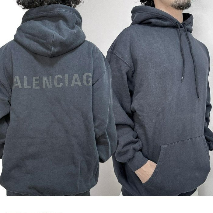 💎Han's house精品服飾💎Balenciaga 巴黎世家 LOGO 連帽 衛衣 寬版 男女共穿 現貨 XS 原價33000-8