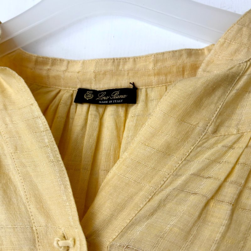 M號 ::Loro Piana:: Cotton minidress 鵝黃色純棉長袖短洋裝 休閒度假洋裝-4