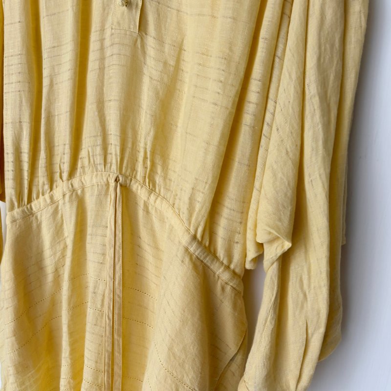 M號 ::Loro Piana:: Cotton minidress 鵝黃色純棉長袖短洋裝 休閒度假洋裝-6