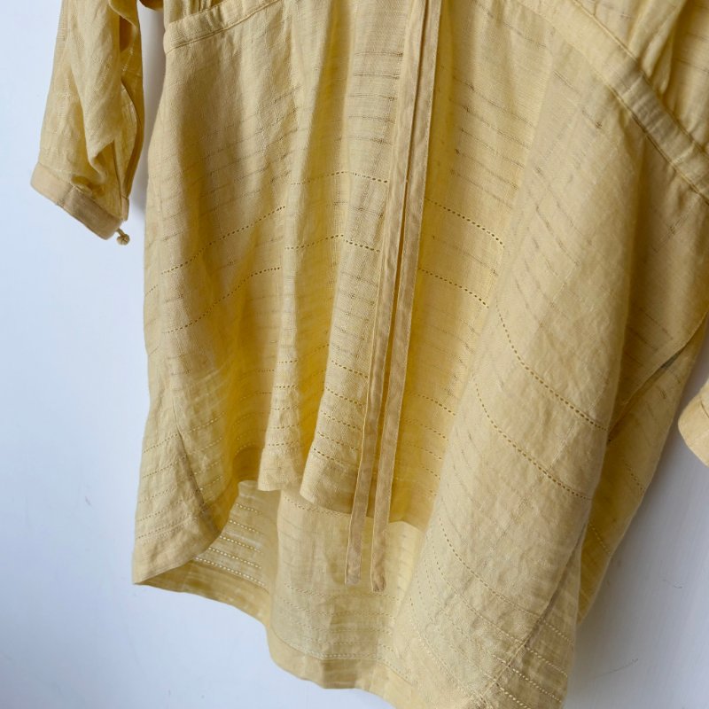 M號 ::Loro Piana:: Cotton minidress 鵝黃色純棉長袖短洋裝 休閒度假洋裝-7
