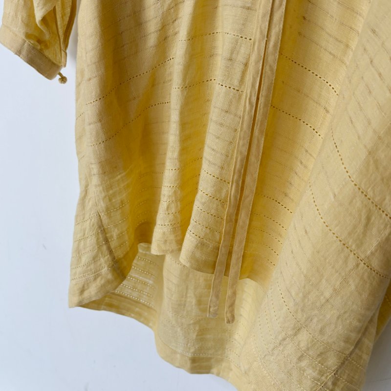 M號 ::Loro Piana:: Cotton minidress 鵝黃色純棉長袖短洋裝 休閒度假洋裝-8