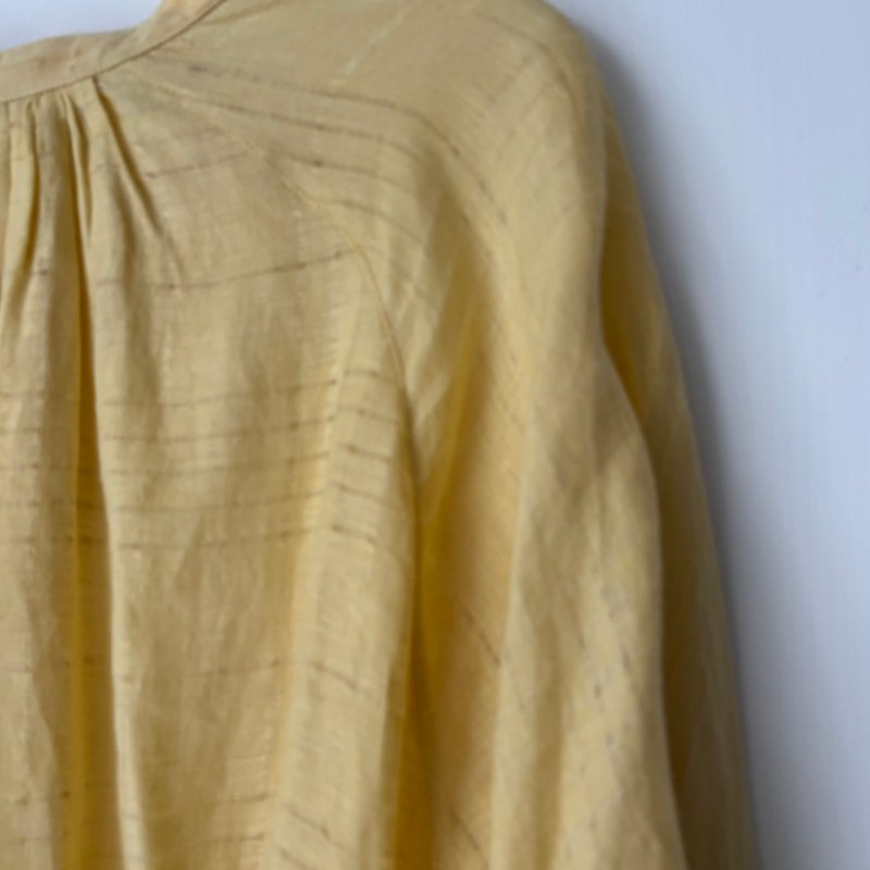 M號 ::Loro Piana:: Cotton minidress 鵝黃色純棉長袖短洋裝 休閒度假洋裝-16