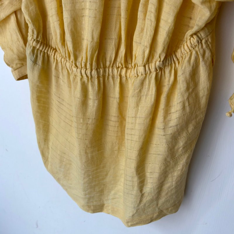 M號 ::Loro Piana:: Cotton minidress 鵝黃色純棉長袖短洋裝 休閒度假洋裝-20