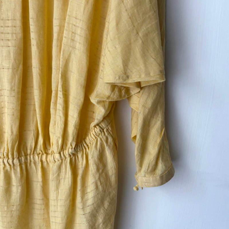 M號 ::Loro Piana:: Cotton minidress 鵝黃色純棉長袖短洋裝 休閒度假洋裝-21