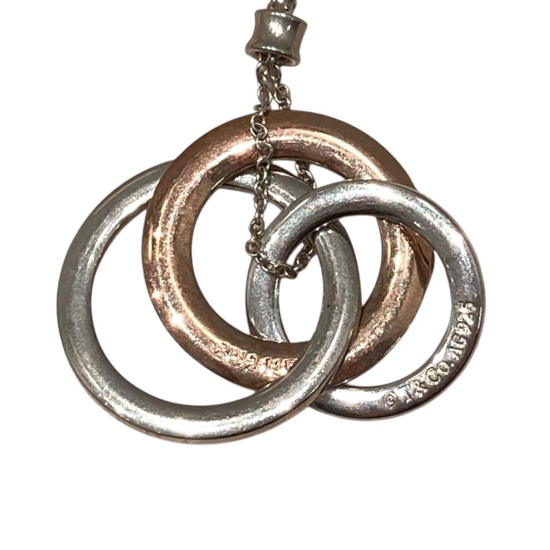 TIFFANY&CO 蒂芬妮 1837系列 三環互鎖項鍊 925純銀 RUBEDO合金-3