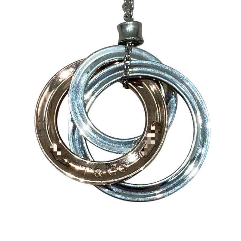 TIFFANY&CO 蒂芬妮 1837系列 三環互鎖項鍊 925純銀 RUBEDO合金-4