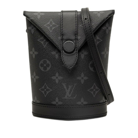 路易威登 Monogram Eclipse 信封手提包/單肩包 黑色灰色皮革 男士 LOUIS VUITTON