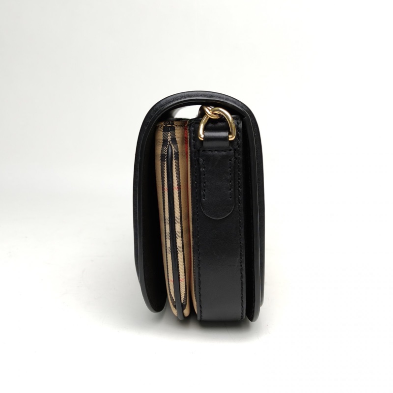 Burberry 巴寶莉格子帆布金扣經典格紋郵差包-1