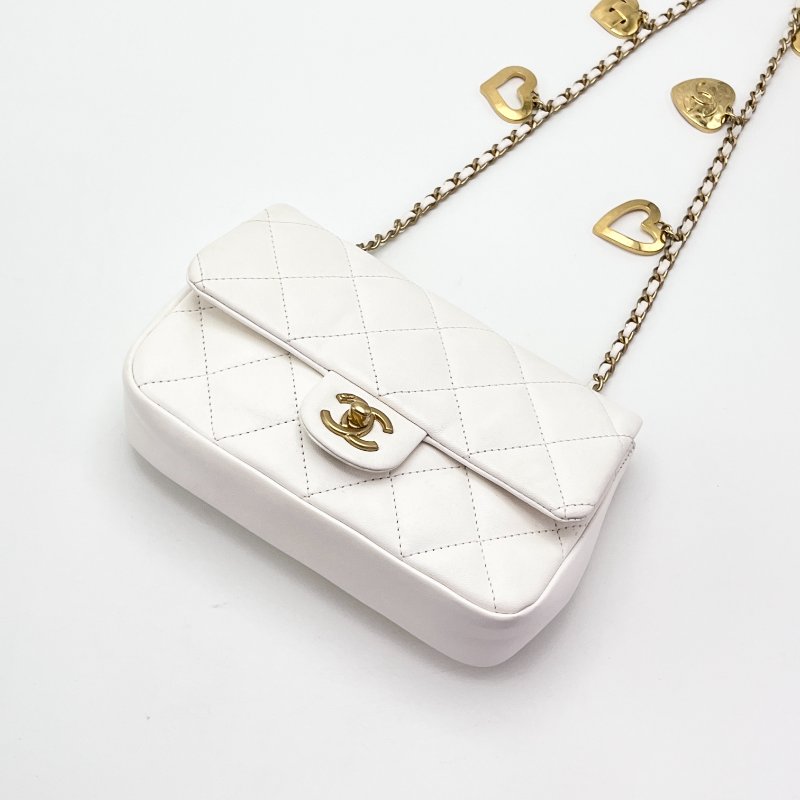 CHANEL 白金愛心鏈條大mini肩背斜背包 20*13*5.5 98新配件塵袋-2