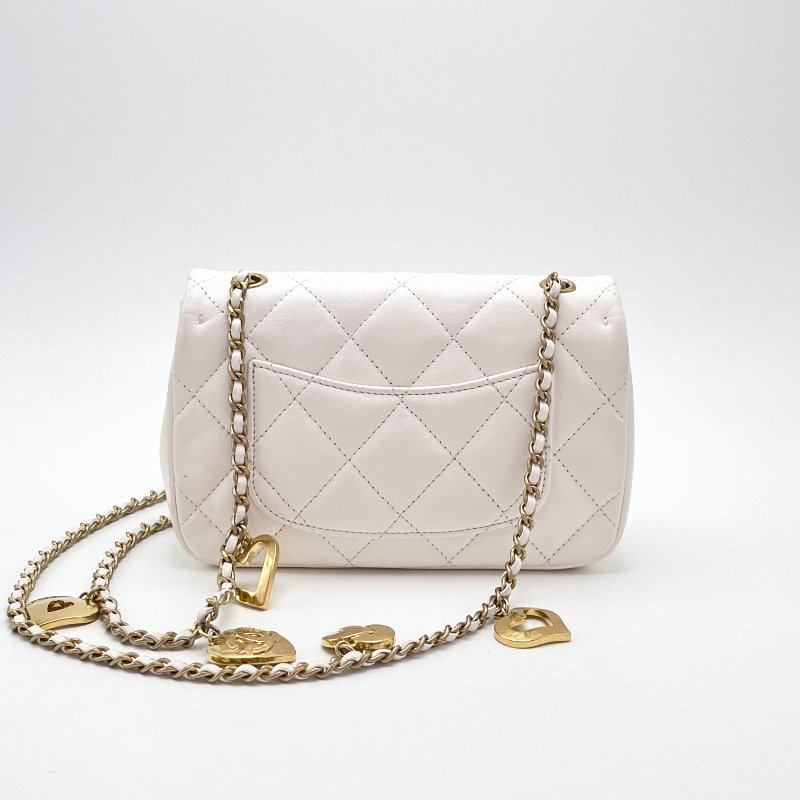 CHANEL 白金愛心鏈條大mini肩背斜背包 20*13*5.5 98新配件塵袋-5