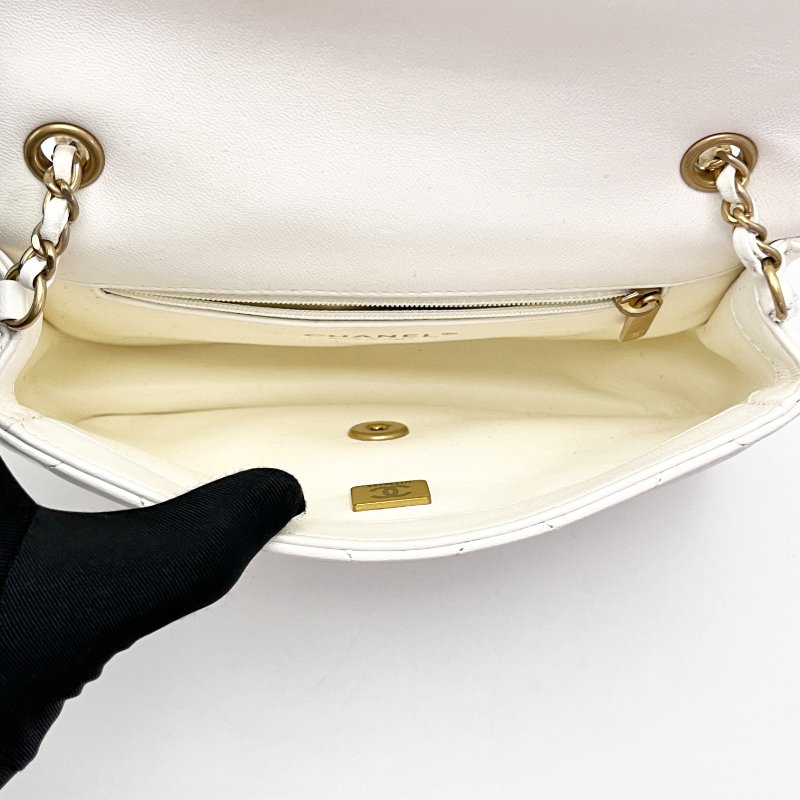 CHANEL 白金愛心鏈條大mini肩背斜背包 20*13*5.5 98新配件塵袋-6