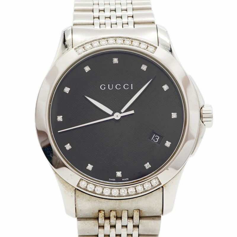 Gucci G-Timeless 126.4 黑色錶盤男士腕錶-0