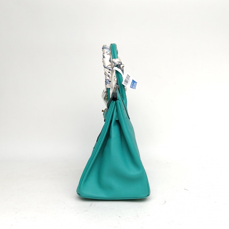 HERMES Birkin30維羅納綠Epsom皮D刻金扣手提包-1