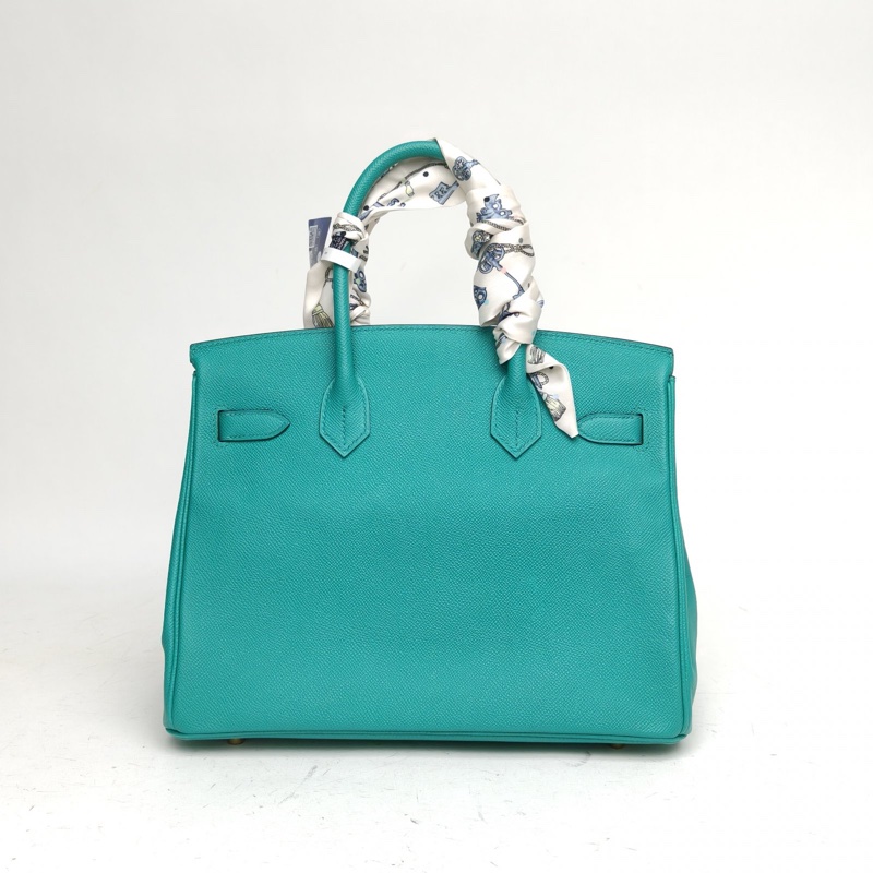 HERMES Birkin30維羅納綠Epsom皮D刻金扣手提包-2