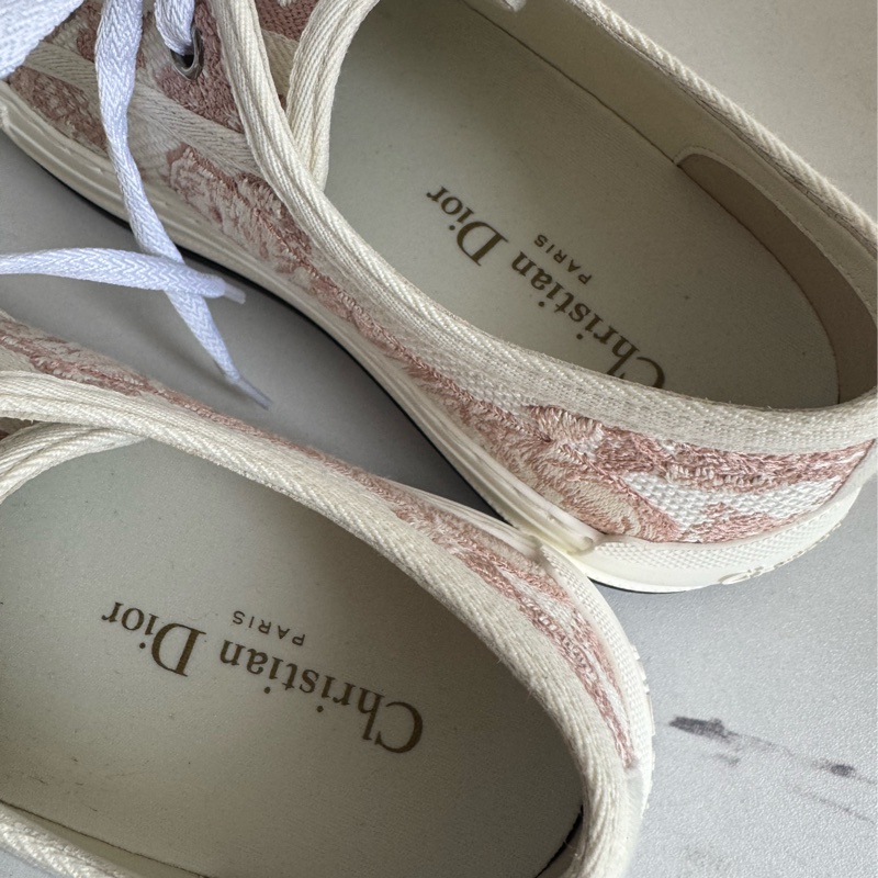 Dior白/粉刺繡厚底休閒鞋37.5號-12