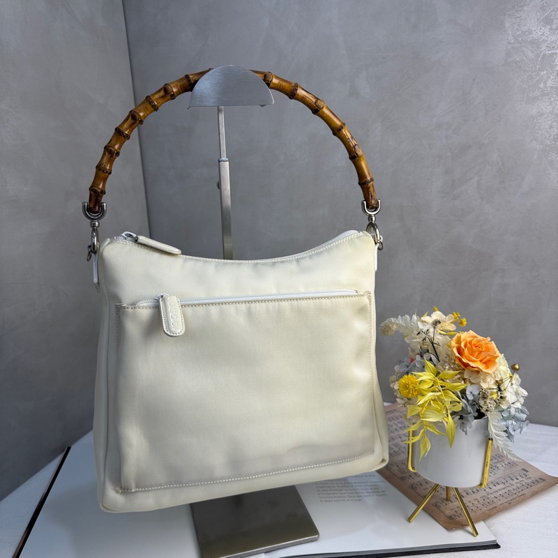 【赫蒂國際精品】 Gucci 米白竹節手提肩背包vintage 二手 中古-1