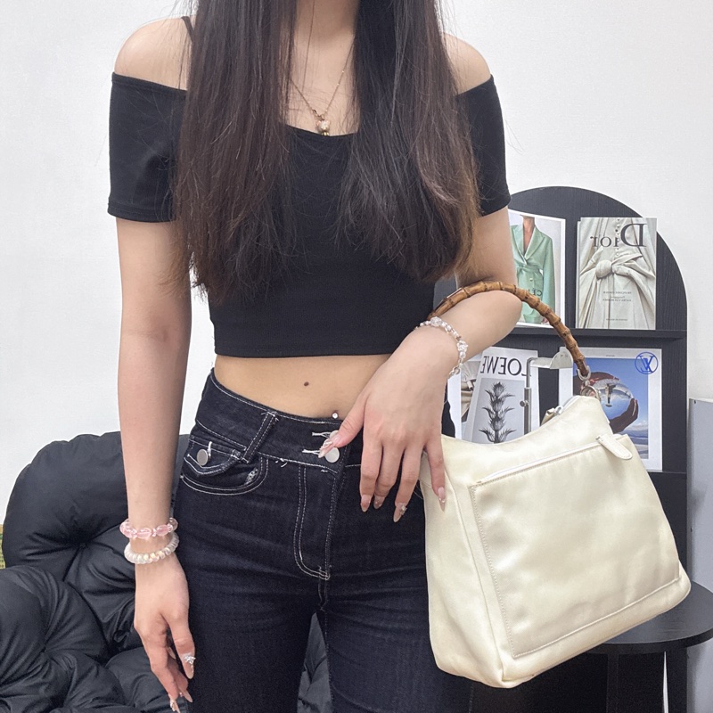 【赫蒂國際精品】 Gucci 米白竹節手提肩背包vintage 二手 中古-2
