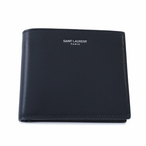 【YSL】SAINT LAURENT Paris East West Bifold 滑面皮革 卡夾 皮夾 短夾 深藍色 396307