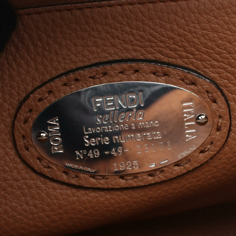 FENDI Peekaboo 常規款單肩斜背包 8BN290 黑色皮革 二手-3